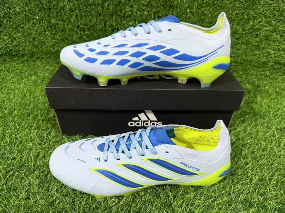 Adidas Predator 26 Elite FG Firm Ground Soccer Cleats - Blue/Electric Lime/Azure