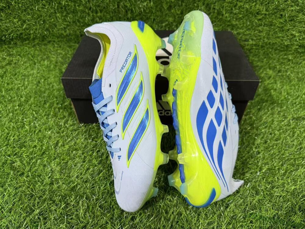 Adidas Predator 26 Elite FG Firm Ground Soccer Cleats - Blue/Electric Lime/Azure