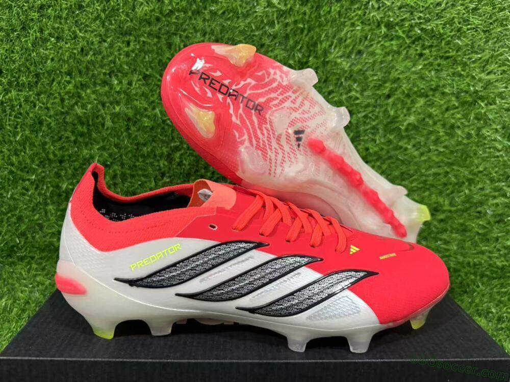 Adidas Predator 26 Elite FG Firm Ground Soccer Cleats - Red/Bright Red/White Fusion