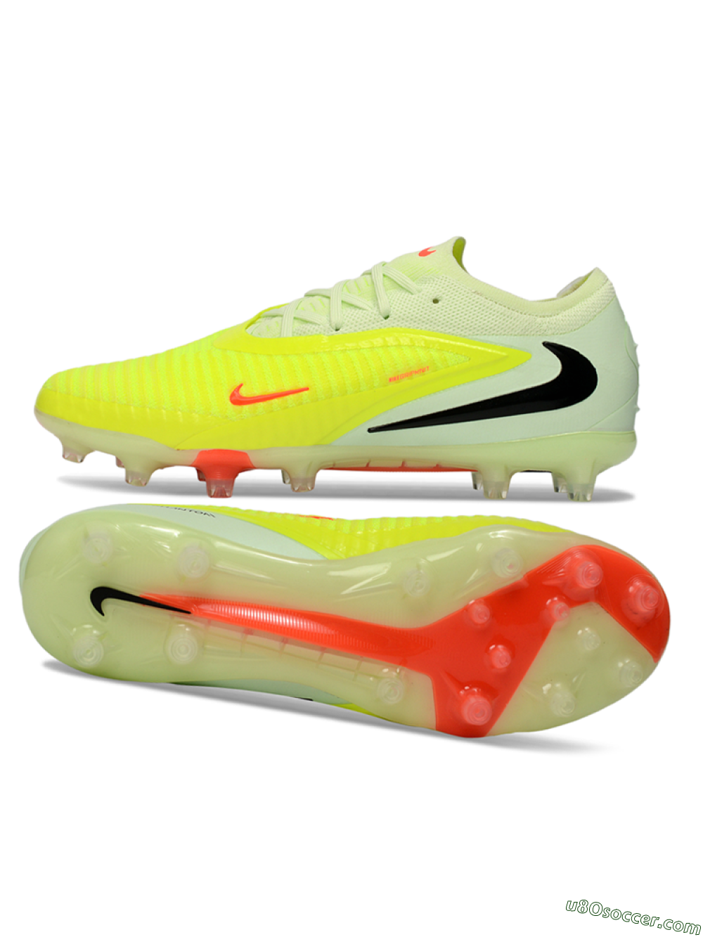 Nike Phantom 6 Elite Low FG Firm Ground Soccer Cleats - Yellow/Neon Yellow/Coral Orange 0