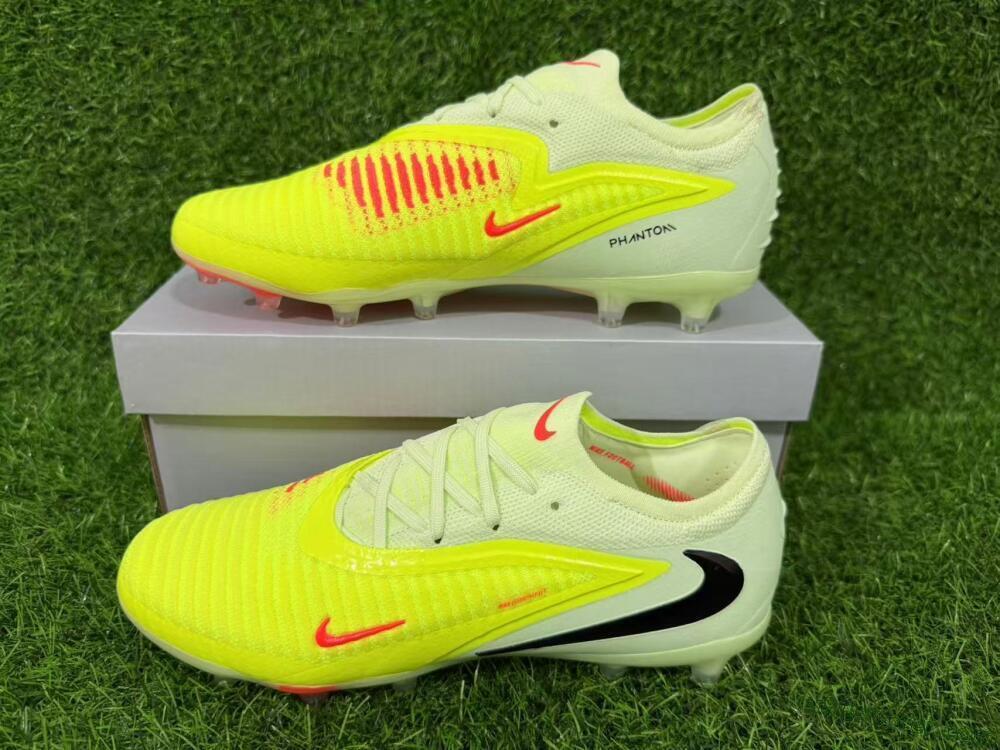 Nike Phantom 6 Elite Low FG Firm Ground Soccer Cleats - Yellow/Neon Yellow/Coral Orange
