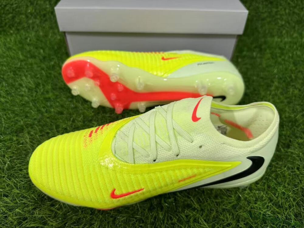 Nike Phantom 6 Elite Low FG Firm Ground Soccer Cleats - Yellow/Neon Yellow/Coral Orange