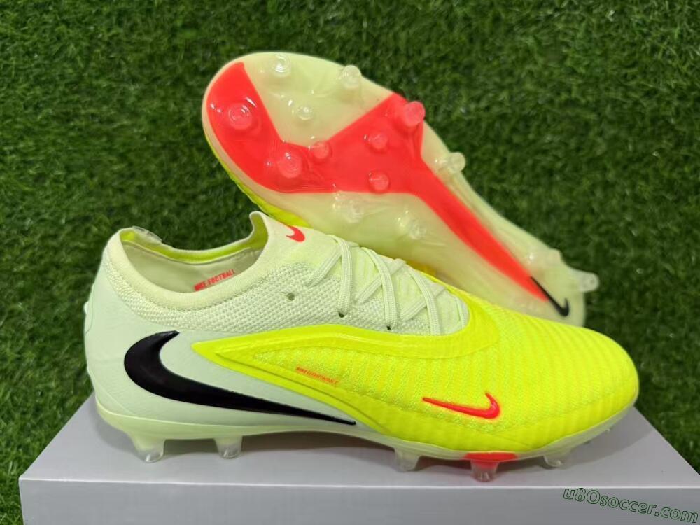 Nike Phantom 6 Elite Low FG Firm Ground Soccer Cleats - Yellow/Neon Yellow/Coral Orange