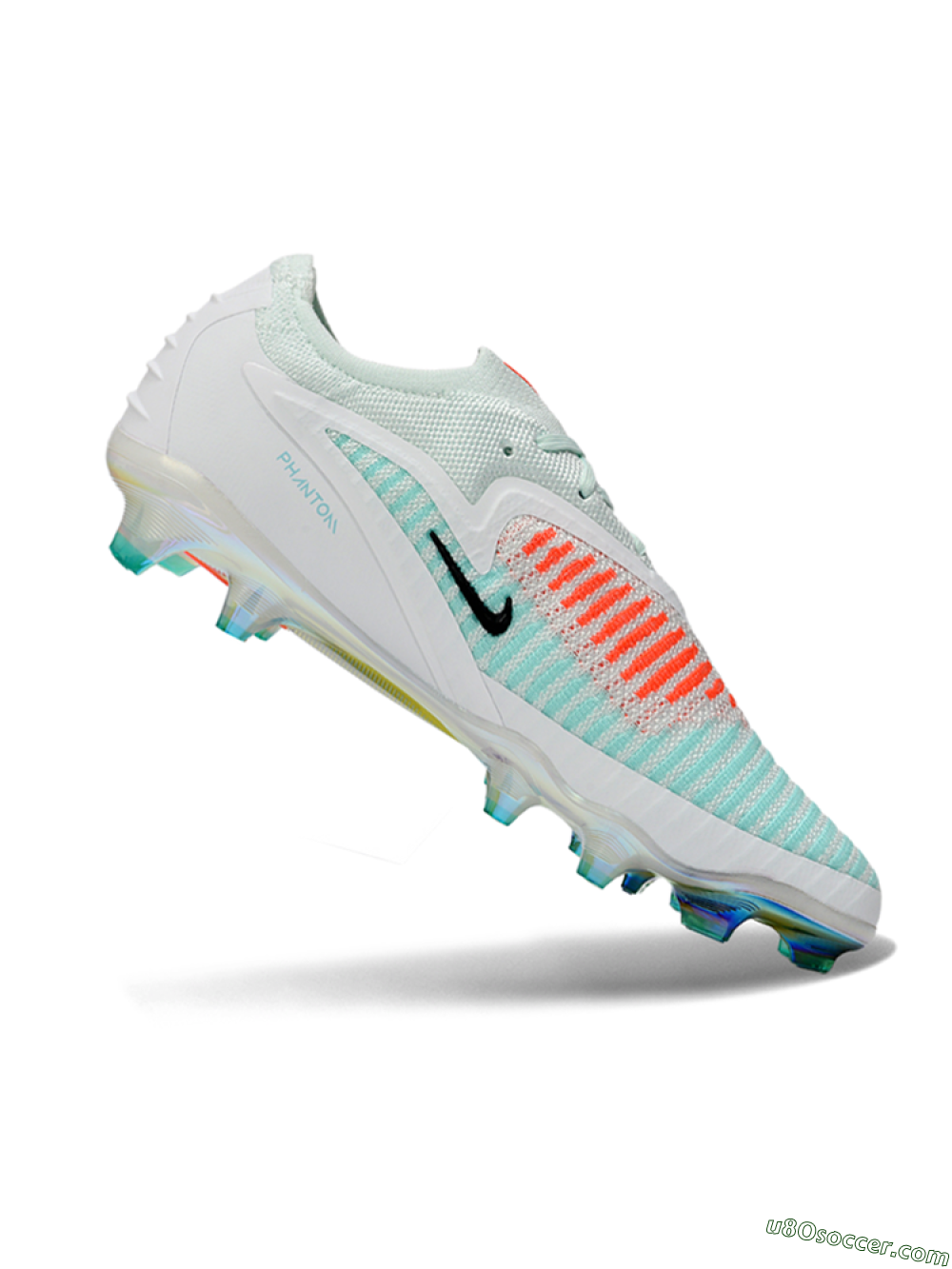 Nike Phantom 6 Elite Low FG Firm Ground Soccer Cleats - Mint/Coral Glow/White Pearl 4