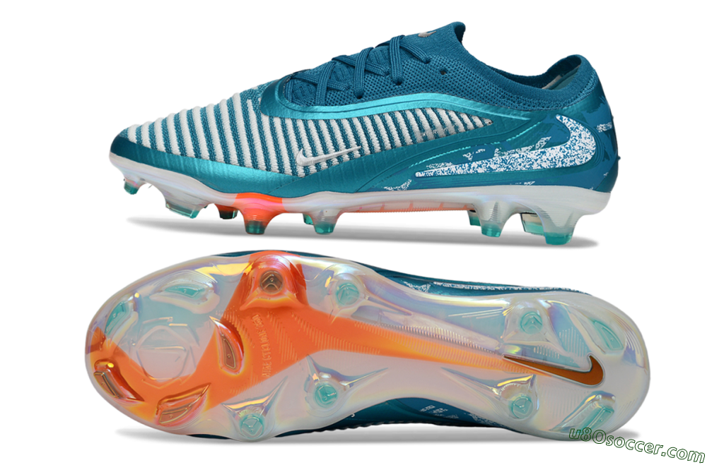 Nike Phantom 6 Elite Low FG Firm Ground Soccer Cleats - Teal/Ocean Blue/White 0