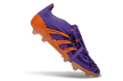 UFL x Adidas Predator 25 Elite Fold-Over Tongue FG Firm Ground Soccer Cleats - Purple/Burnt Orange/Spider Black