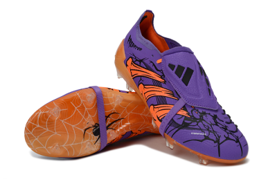UFL x Adidas Predator 25 Elite Fold-Over Tongue FG Firm Ground Soccer Cleats - Purple/Burnt Orange/Spider Black