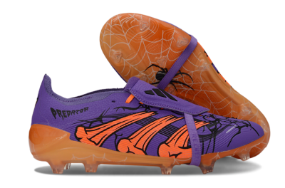 UFL x Adidas Predator 25 Elite Fold-Over Tongue FG Firm Ground Soccer Cleats - Purple/Burnt Orange/Spider Black