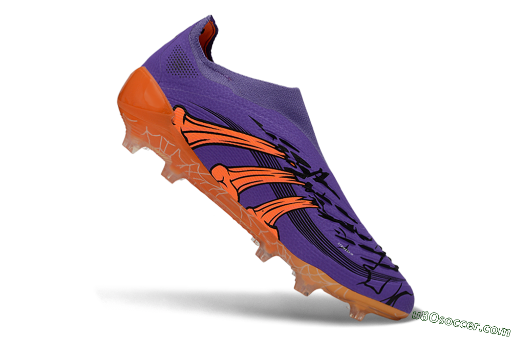 UFL x Adidas Predator 25 Elite FG Firm Ground Soccer Cleats - Purple/Vibrant Orange/Deep Purple 4
