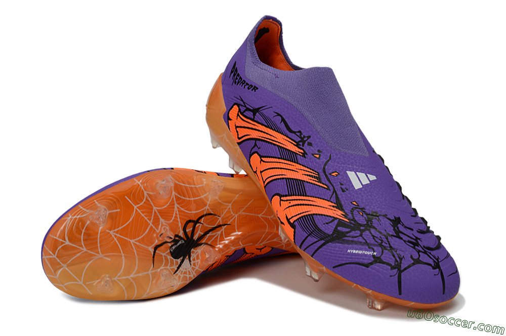 UFL x Adidas Predator 25 Elite FG Firm Ground Soccer Cleats - Purple/Vibrant Orange/Deep Purple 3