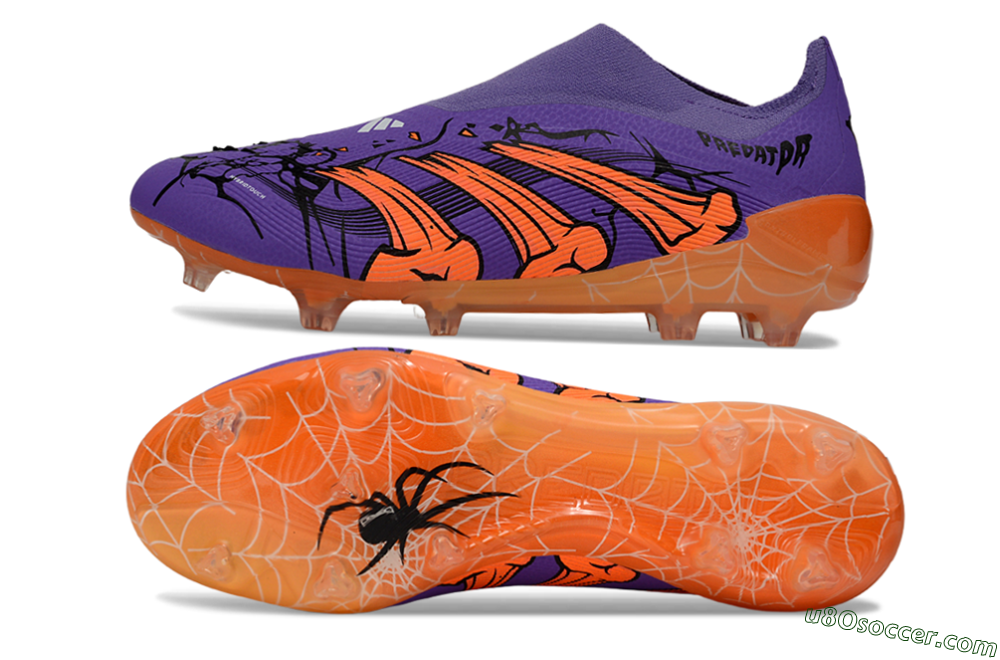 UFL x Adidas Predator 25 Elite FG Firm Ground Soccer Cleats - Purple/Vibrant Orange/Deep Purple 0