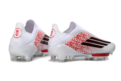 Adidas F50+ Elite Lightstrike Pro Laceless FG Firm Ground Soccer Cleats - White/Rose Red/Black