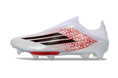 Adidas F50+ Elite Lightstrike Pro Laceless FG Firm Ground Soccer Cleats - White/Rose Red/Black