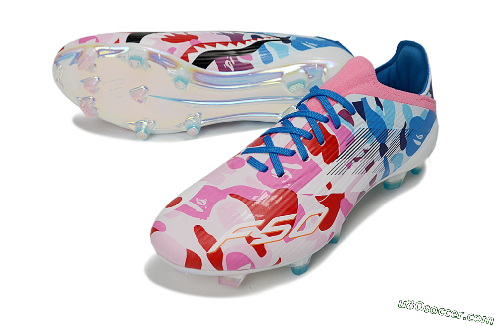 Adidas F50 Elite FG Firm Ground Soccer Cleats - Pink/Blue Camo/Pink Splash 3