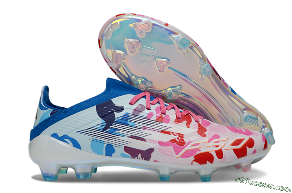 Adidas F50 Elite FG Firm Ground Soccer Cleats - Pink/Blue Camo/Pink Splash 1