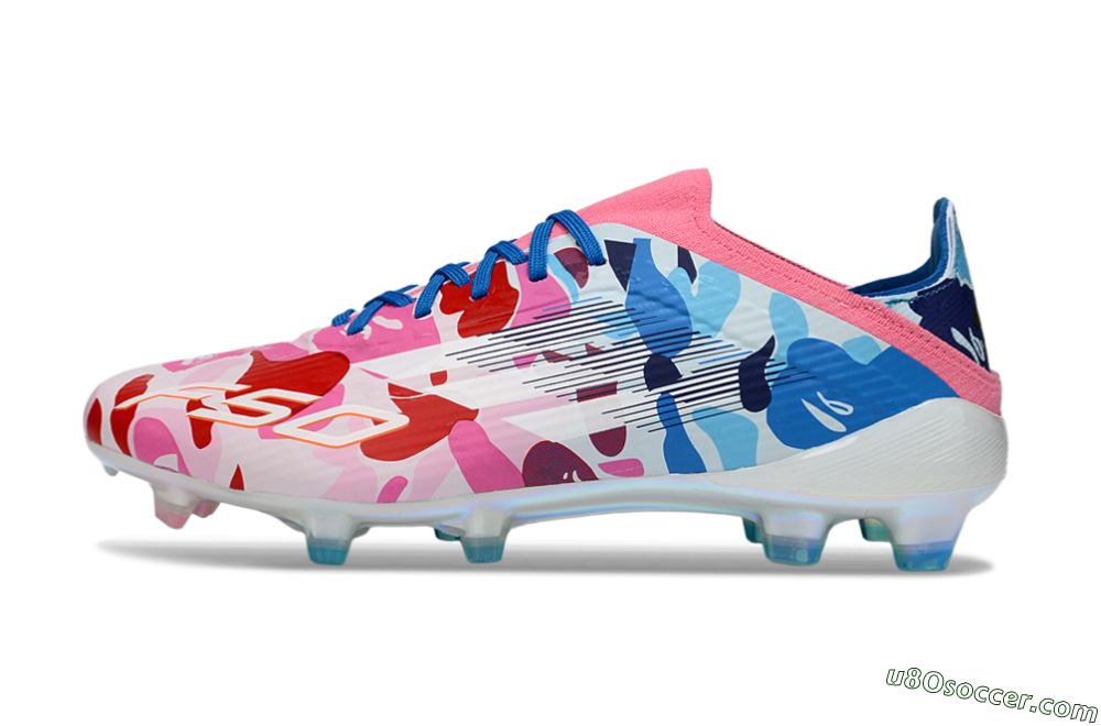 Adidas F50 Elite FG Firm Ground Soccer Cleats - Pink/Blue Camo/Pink Splash 2