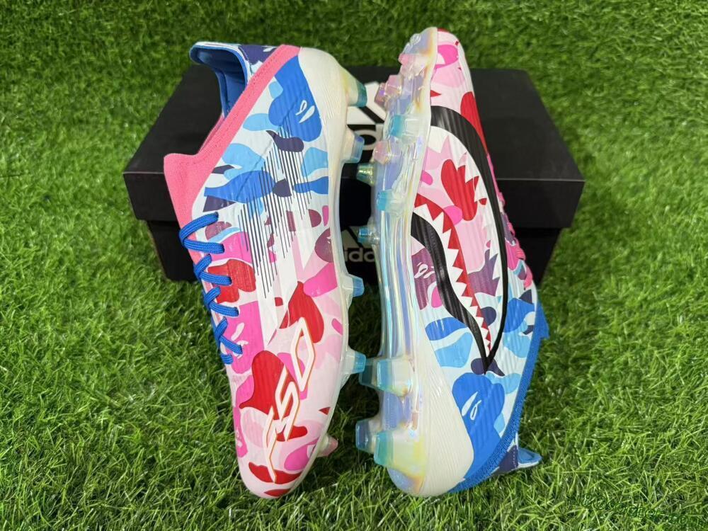 Adidas F50 Elite FG Firm Ground Soccer Cleats - Pink/Blue Camo/Pink Splash