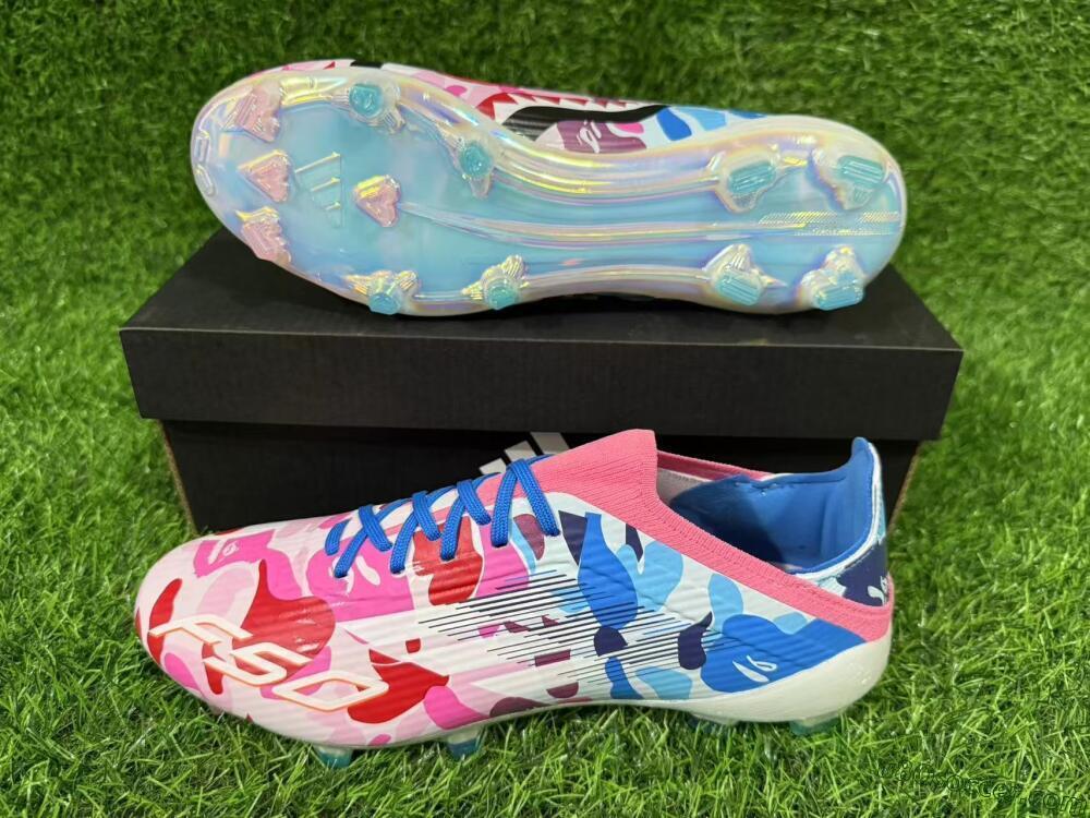Adidas F50 Elite FG Firm Ground Soccer Cleats - Pink/Blue Camo/Pink Splash