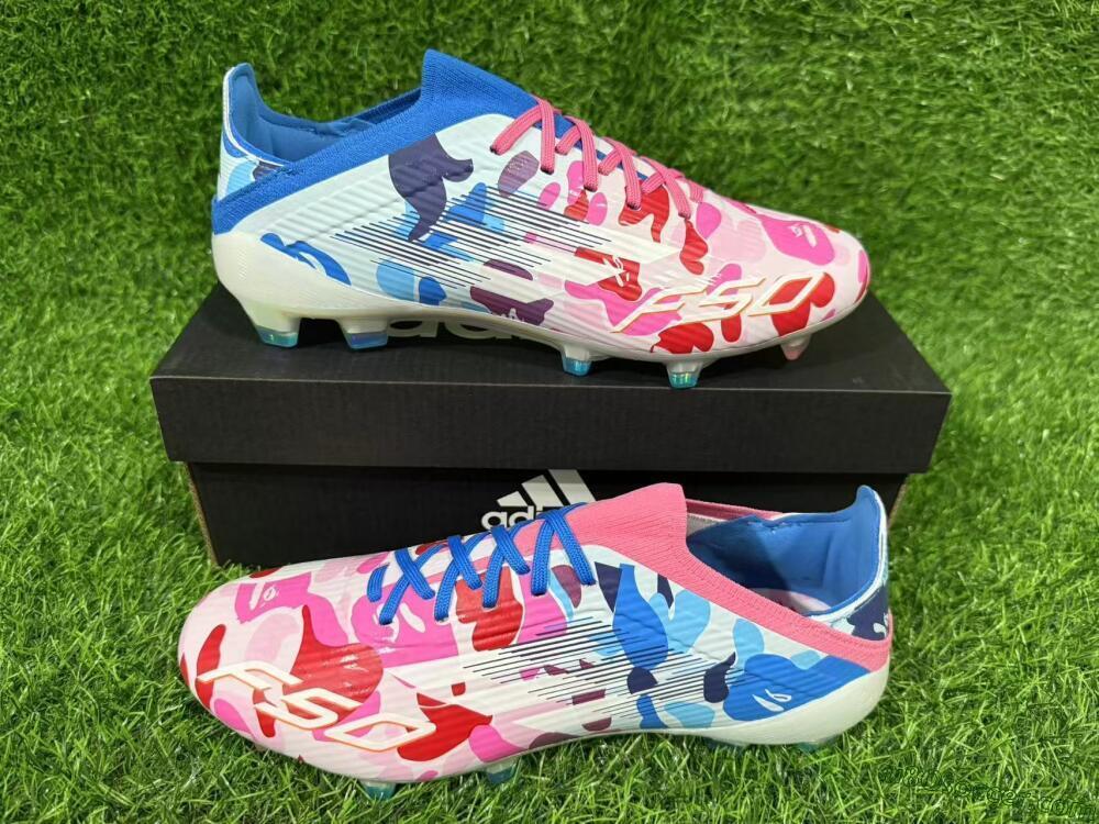 Adidas F50 Elite FG Firm Ground Soccer Cleats - Pink/Blue Camo/Pink Splash