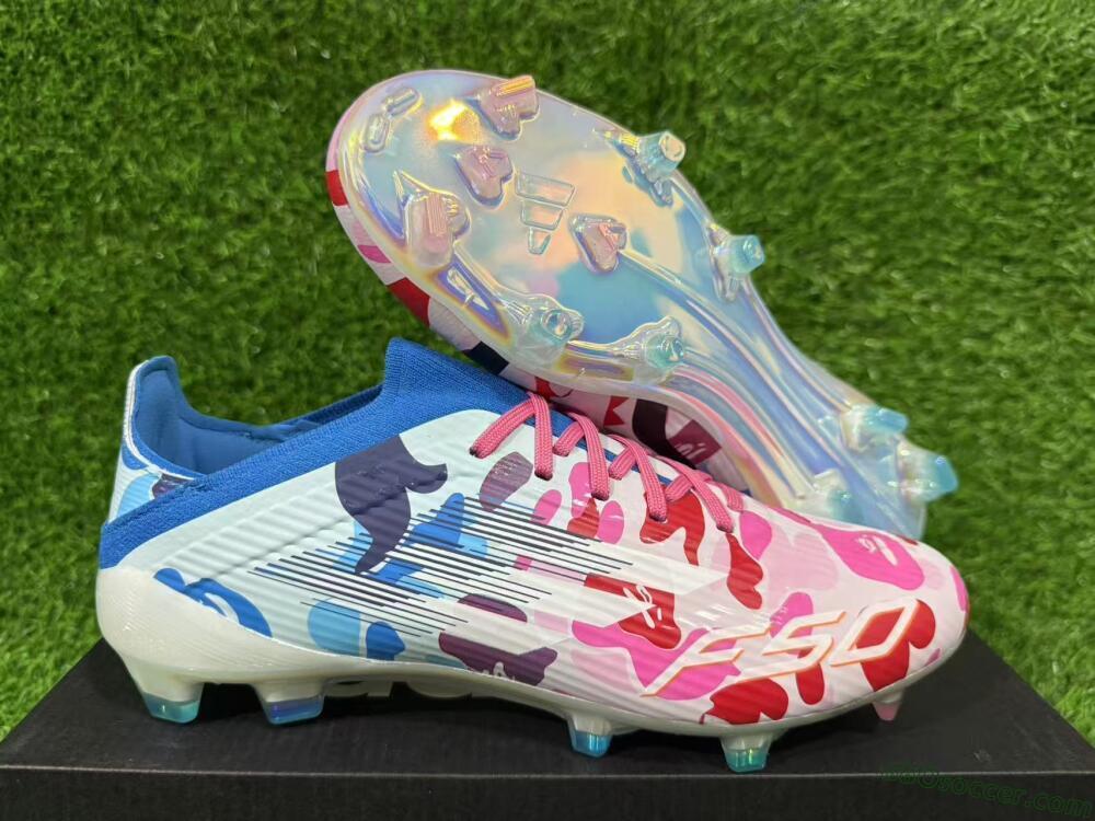 Adidas F50 Elite FG Firm Ground Soccer Cleats - Pink/Blue Camo/Pink Splash