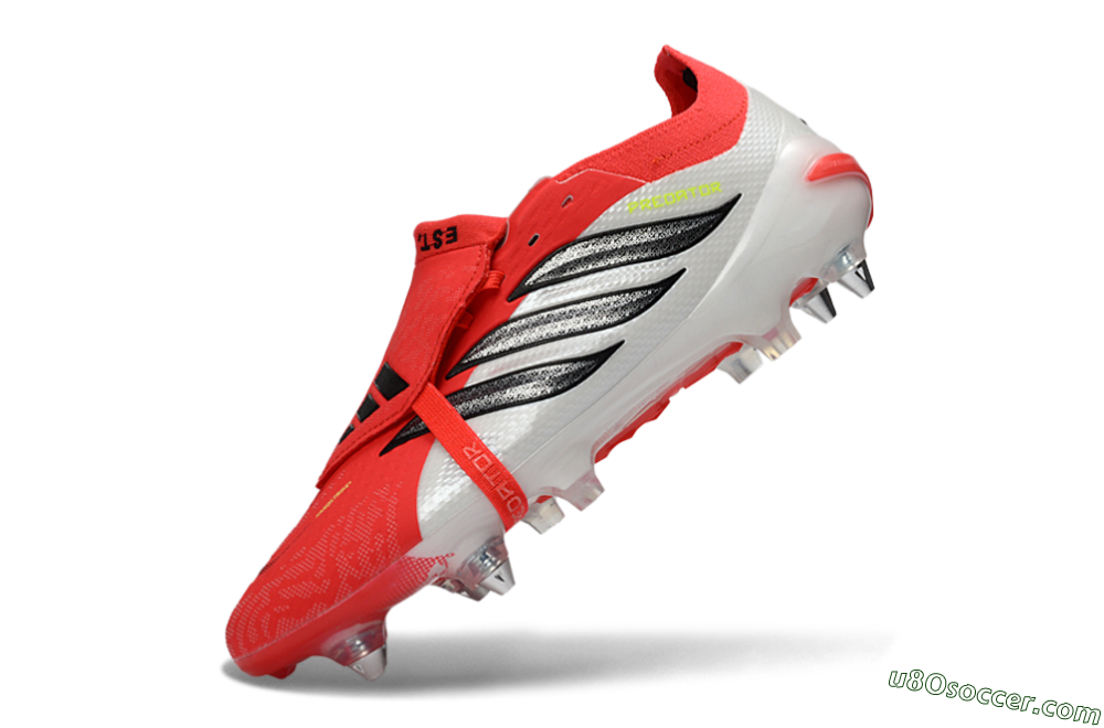 Adidas Predator 26 Elite Fold-Over Tongue SG Soft Ground Soccer Cleats - Red/Bright Red/Black 5