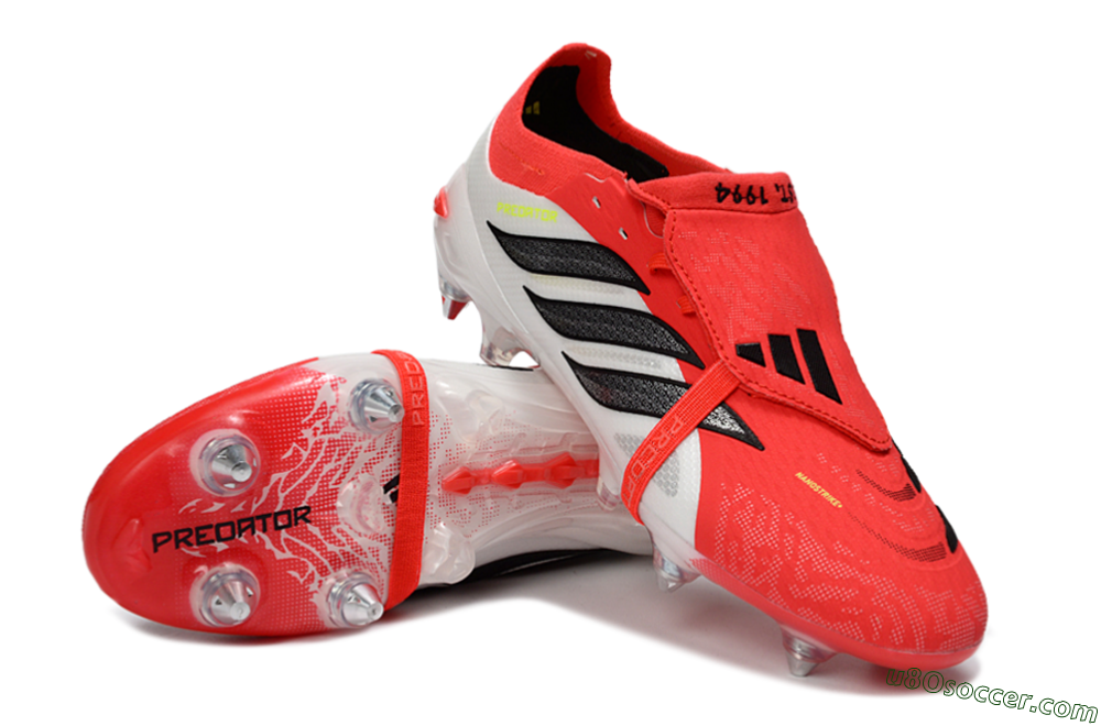 Adidas Predator 26 Elite Fold-Over Tongue SG Soft Ground Soccer Cleats - Red/Bright Red/Black 3