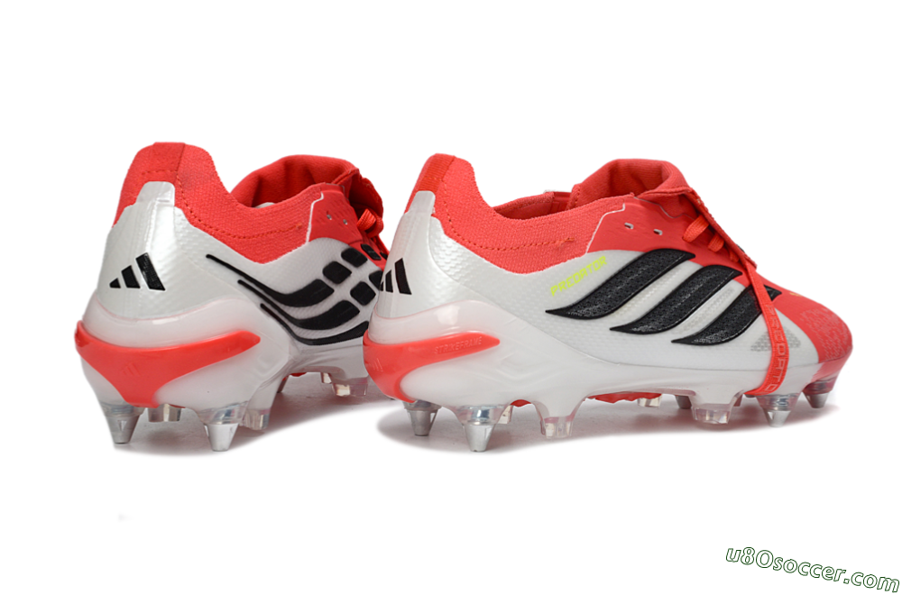 Adidas Predator 26 Elite Fold-Over Tongue SG Soft Ground Soccer Cleats - Red/Bright Red/Black 6