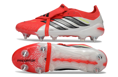Adidas Predator 26 Elite Fold-Over Tongue SG Soft Ground Soccer Cleats - Red/Bright Red/Black