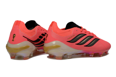 Adidas Predator 26 Elite FG Firm Ground Soccer Cleats - Pink/Neon Pink/Golden Accents