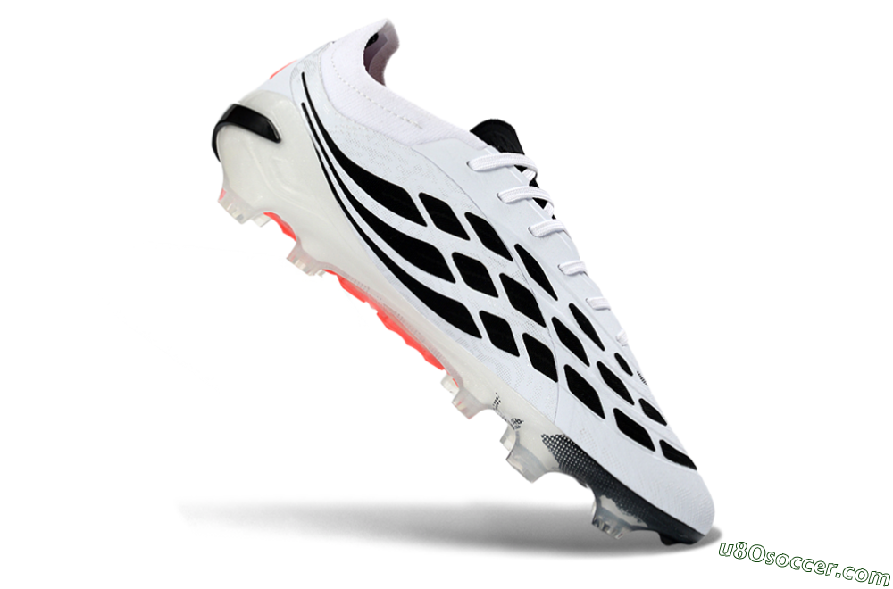 Adidas Predator 26 Elite FG Firm Ground Soccer Cleats - White/Crimson Flash/Black Shadow 4