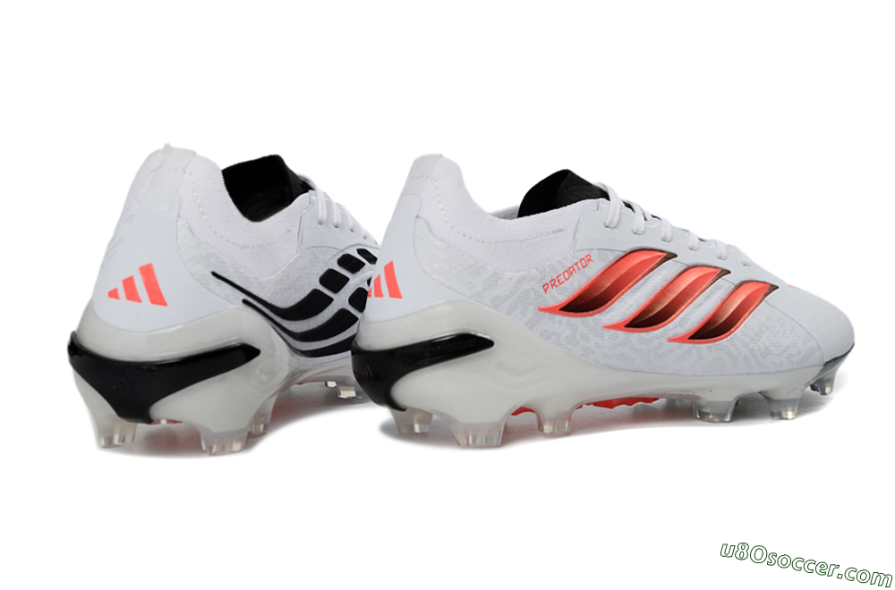 Adidas Predator 26 Elite FG Firm Ground Soccer Cleats - White/Crimson Flash/Black Shadow 6