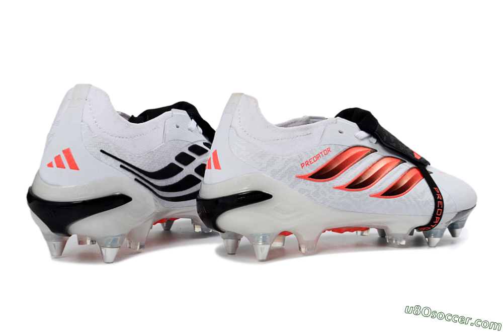 Adidas Predator 26 Elite Fold-Over Tongue SG Soft Ground Soccer Cleats - White/Electric Pink/Sleek Black 6