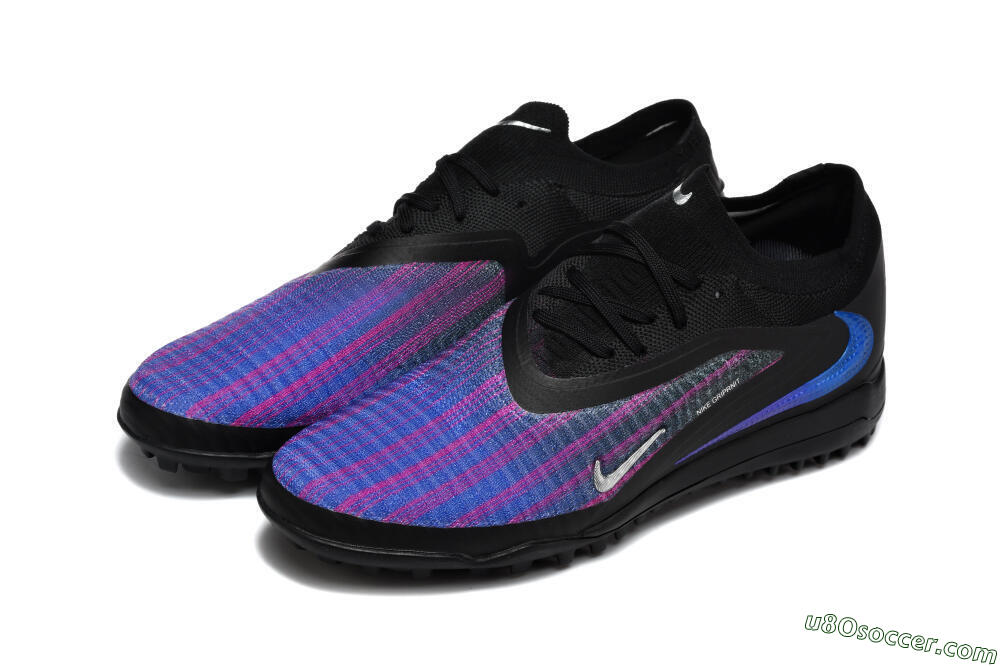 Nike Phantom 6 Elite Low TF Artificial Turf Soccer Shoes - Black/Royal Blue/Magenta 5