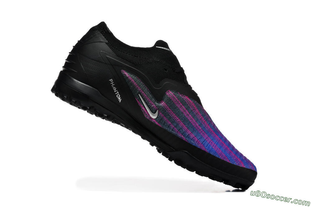 Nike Phantom 6 Elite Low TF Artificial Turf Soccer Shoes - Black/Royal Blue/Magenta 7