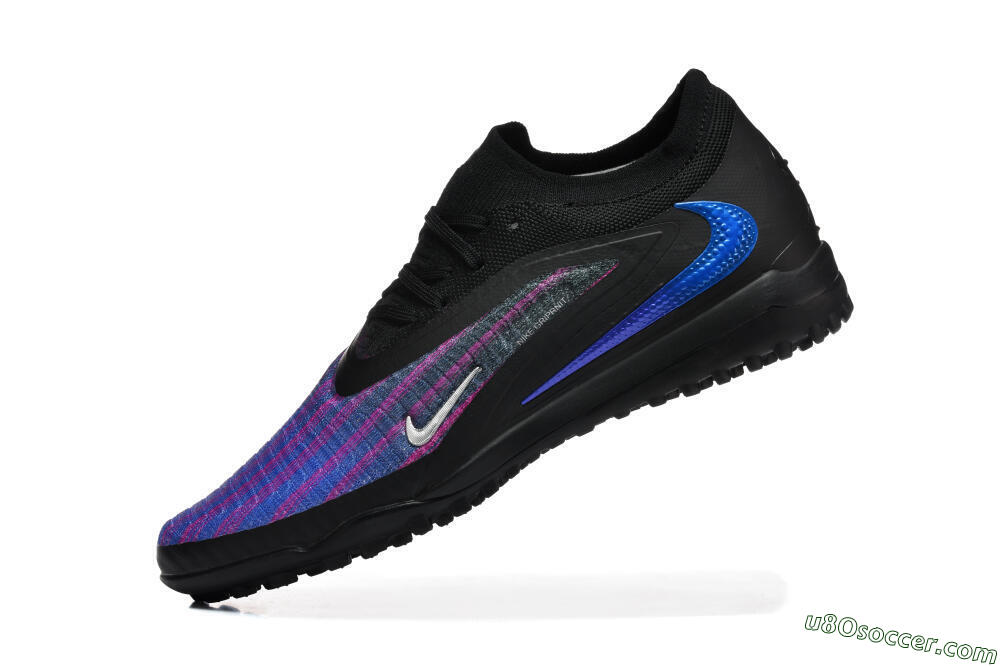 Nike Phantom 6 Elite Low TF Artificial Turf Soccer Shoes - Black/Royal Blue/Magenta 8