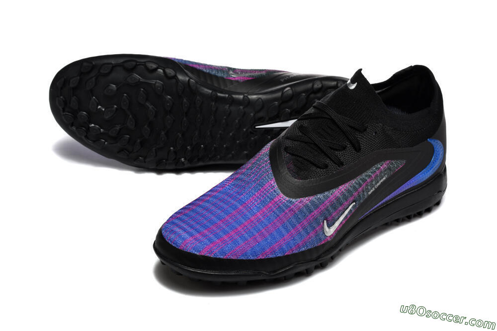 Nike Phantom 6 Elite Low TF Artificial Turf Soccer Shoes - Black/Royal Blue/Magenta 3