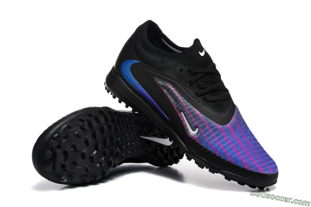 Nike Phantom 6 Elite Low TF Artificial Turf Soccer Shoes - Black/Royal Blue/Magenta 4