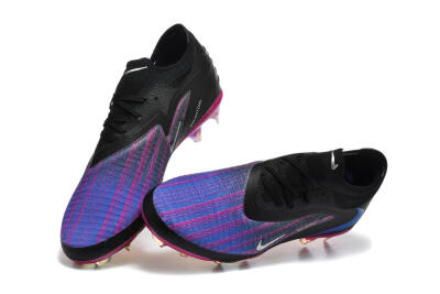 Nike Phantom 6 Elite Low FG Firm Ground Soccer Cleats - Black/Vibrant Purple/Metallic Blue