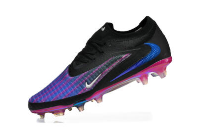 Nike Phantom 6 Elite Low FG Firm Ground Soccer Cleats - Black/Vibrant Purple/Metallic Blue