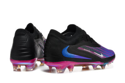 Nike Phantom 6 Elite Low FG Firm Ground Soccer Cleats - Black/Vibrant Purple/Metallic Blue