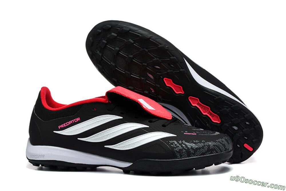 Adidas Predator 26 Elite Fold-Over Tongue TF Artificial Turf Soccer Shoes - Black/Electric Pink/White 1