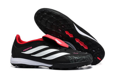 Adidas Predator 26 Elite Fold-Over Tongue TF Artificial Turf Soccer Shoes - Black/Electric Pink/White