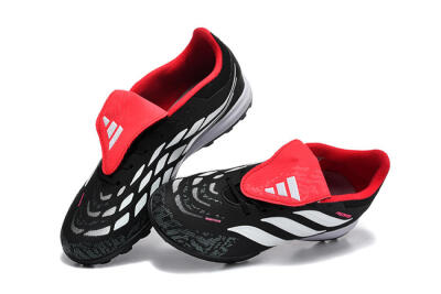 Adidas Predator 26 Elite Fold-Over Tongue TF Artificial Turf Soccer Shoes - Black/Electric Pink/White