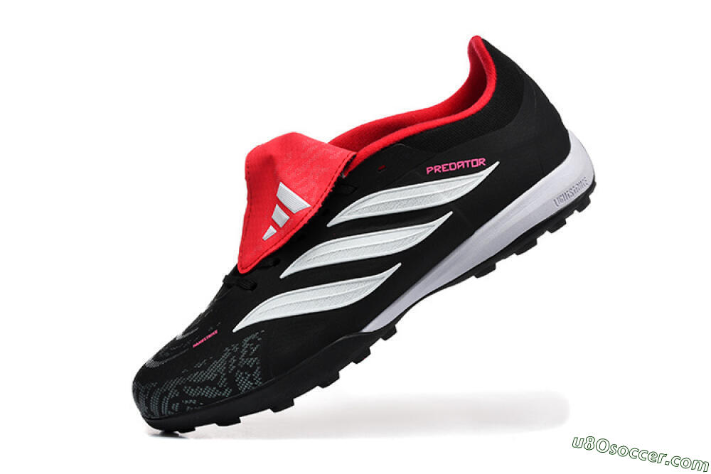 Adidas Predator 26 Elite Fold-Over Tongue TF Artificial Turf Soccer Shoes - Black/Electric Pink/White 8