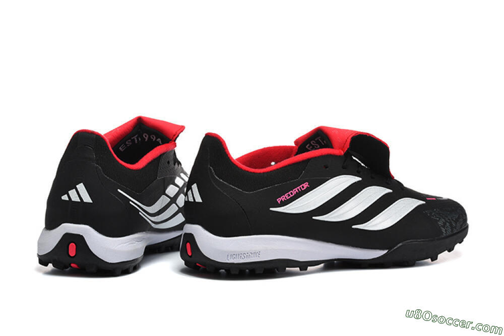 Adidas Predator 26 Elite Fold-Over Tongue TF Artificial Turf Soccer Shoes - Black/Electric Pink/White 9