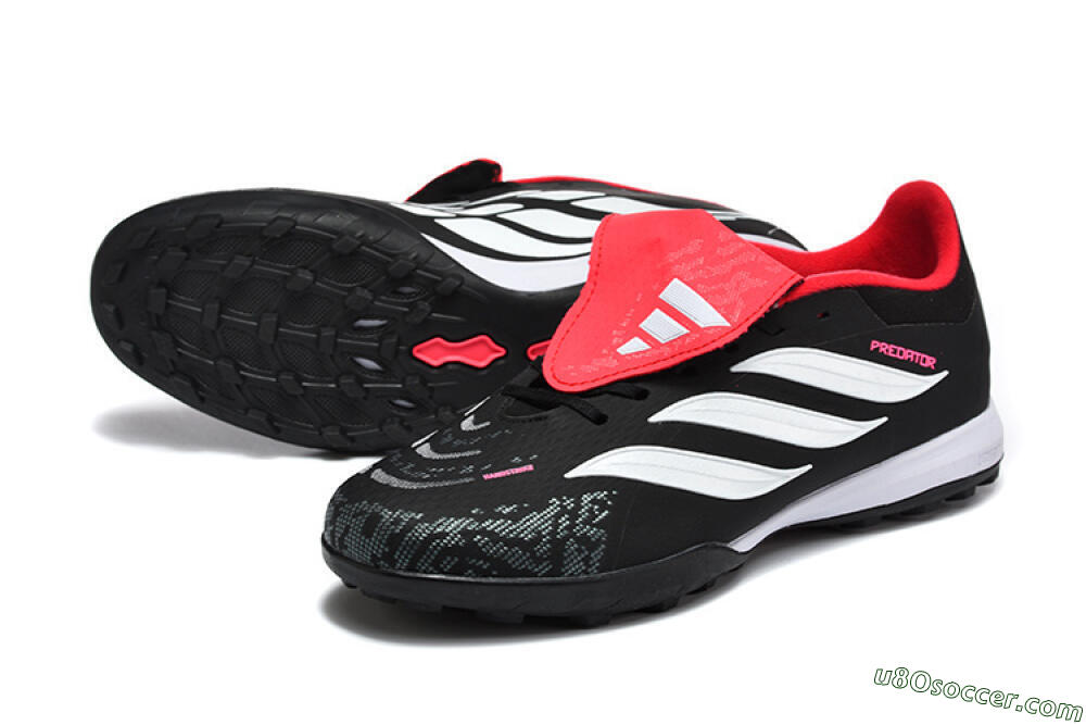 Adidas Predator 26 Elite Fold-Over Tongue TF Artificial Turf Soccer Shoes - Black/Electric Pink/White 3
