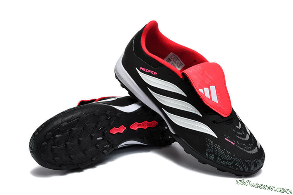 Adidas Predator 26 Elite Fold-Over Tongue TF Artificial Turf Soccer Shoes - Black/Electric Pink/White 4