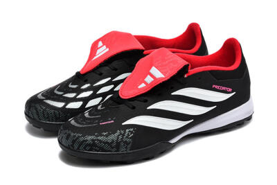 Adidas Predator 26 Elite Fold-Over Tongue TF Artificial Turf Soccer Shoes - Black/Electric Pink/White