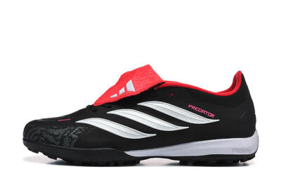 Adidas Predator 26 Elite Fold-Over Tongue TF Artificial Turf Soccer Shoes - Black/Electric Pink/White
