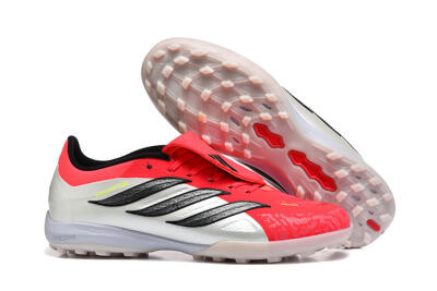 Adidas Predator 26 Elite Fold-Over Tongue TF Artificial Turf Soccer Shoes - Red/Electric Red/Black